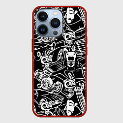 Чехол для iPhone 13 Pro JDM Pattern, цвет: 3D-красный