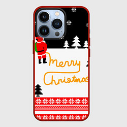 Чехол для iPhone 13 Pro Merry christmas - Санта Клаус, цвет: 3D-красный