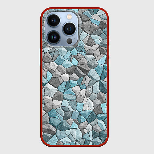 Чехол iPhone 13 Pro Мозаика из цветных камней / 3D-Красный – фото 1