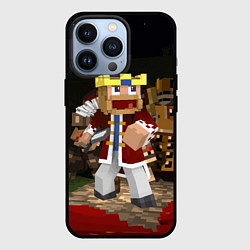 Чехол для iPhone 13 Pro Minecraft - warrior - video game - sword, цвет: 3D-черный