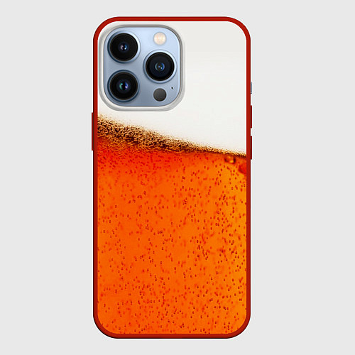 Чехол iPhone 13 Pro Тёмное пиво / 3D-Красный – фото 1