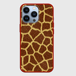 Чехол для iPhone 13 Pro Текстура жирафа, цвет: 3D-красный