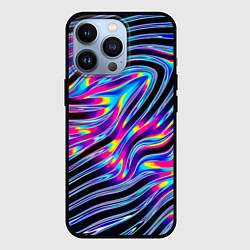Чехол для iPhone 13 Pro Голографические полосы, цвет: 3D-черный