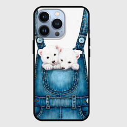 Чехол для iPhone 13 Pro Медвежата в кармашке, цвет: 3D-черный