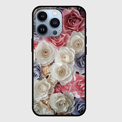 Чехол для iPhone 13 Pro Цветы роз, цвет: 3D-черный