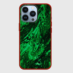 Чехол iPhone 13 Pro Зелёные краски во тьме