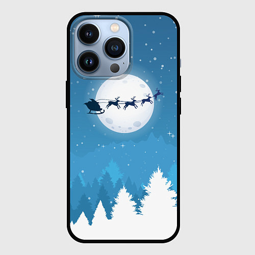 Чехол iPhone 13 Pro Новогодняя сказка дед мороз / 3D-Черный – фото 1