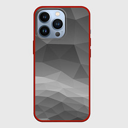 Чехол для iPhone 13 Pro Серый геометрический объёмный паттерн, цвет: 3D-красный