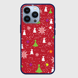 Чехол для iPhone 13 Pro Red new year, цвет: 3D-тёмно-синий