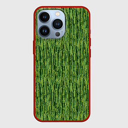 Чехол для iPhone 13 Pro Милитари полоска пиксельная, цвет: 3D-красный
