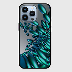 Чехол для iPhone 13 Pro Абстрактные блестящие камни и серый фон, цвет: 3D-черный
