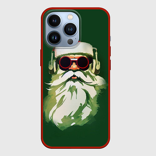 Чехол iPhone 13 Pro Добрый Санта / 3D-Красный – фото 1