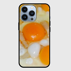 Чехол для iPhone 13 Pro Яичница с салом, цвет: 3D-черный