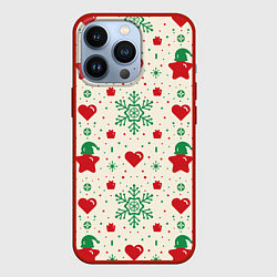 Чехол для iPhone 13 Pro Love new year, цвет: 3D-красный