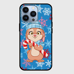 Чехол для iPhone 13 Pro Зайка с карамелью, цвет: 3D-черный