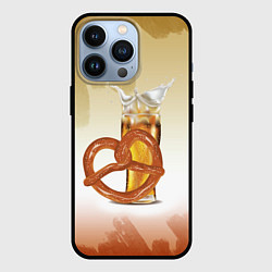 Чехол для iPhone 13 Pro Брецель с пивом, цвет: 3D-черный