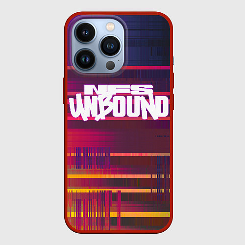 Чехол iPhone 13 Pro NFS unbound пиксель полосы / 3D-Красный – фото 1