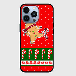 Чехол для iPhone 13 Pro Пряник-ниндзя: новогодний, цвет: 3D-черный