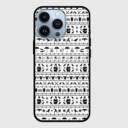 Чехол для iPhone 13 Pro Black pattern Wednesday Addams, цвет: 3D-черный