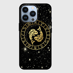 Чехол для iPhone 13 Pro Знак Рыбы на звездном небе, цвет: 3D-черный