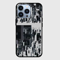 Чехол для iPhone 13 Pro Геометрическое множество объёмных чёрно-белых фигу, цвет: 3D-черный