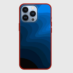 Чехол iPhone 13 Pro Абстрактный темно синий узор волны