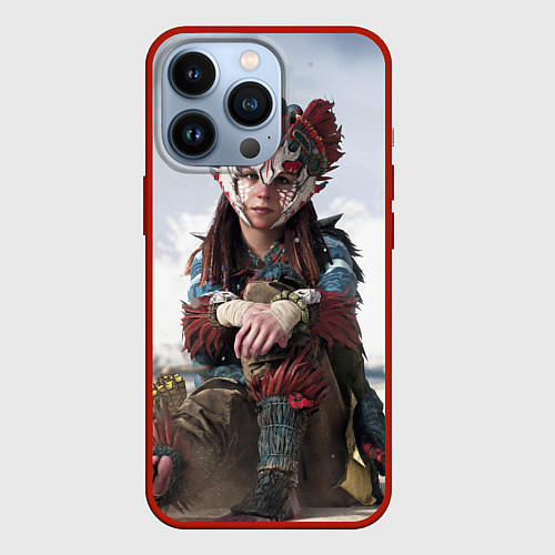 Чехол iPhone 13 Pro Horizon Forbidden West / 3D-Красный – фото 1