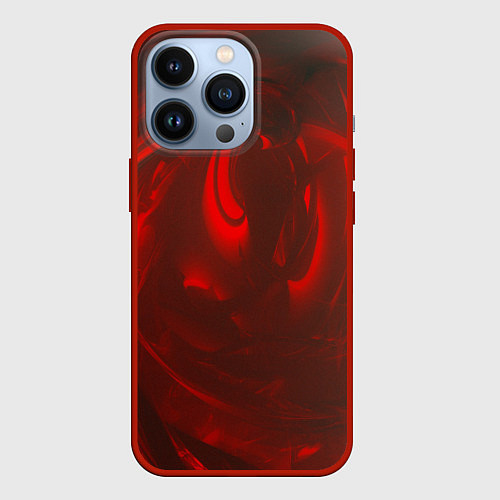 Чехол iPhone 13 Pro Темно красные волны / 3D-Красный – фото 1