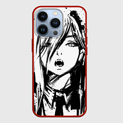 Чехол для iPhone 13 Pro Человек - бензопила: Пауэр, цвет: 3D-красный