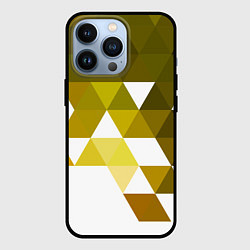 Чехол для iPhone 13 Pro Золотистая мозаика из ромбов, цвет: 3D-черный