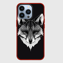 Чехол для iPhone 13 Pro Lowpoly fox, цвет: 3D-красный