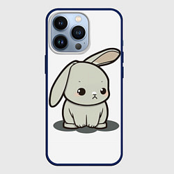 Чехол для iPhone 13 Pro Грустный зайчик, цвет: 3D-тёмно-синий