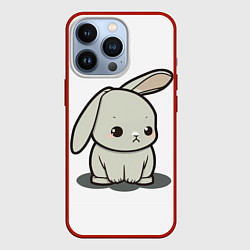 Чехол для iPhone 13 Pro Грустный зайчик, цвет: 3D-красный