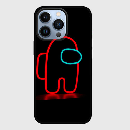 Чехол iPhone 13 Pro Неоновый красный член экипажа / 3D-Черный – фото 1