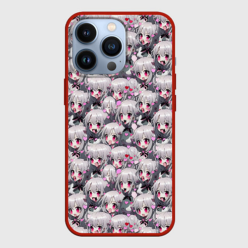 Чехол iPhone 13 Pro Любовь и ахегао / 3D-Красный – фото 1