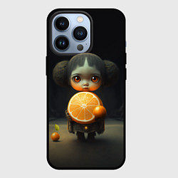Чехол для iPhone 13 Pro Девочка с мандарином в руках, цвет: 3D-черный
