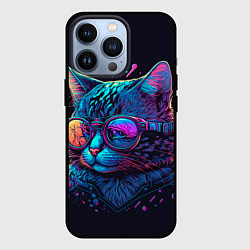 Чехол для iPhone 13 Pro Кот неоновый, цвет: 3D-черный