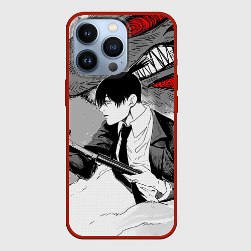 Чехол iPhone 13 Pro Аки и демон лис / 3D-Красный – фото 1