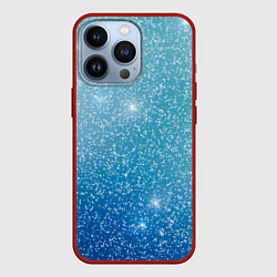 Чехол для iPhone 13 Pro Снег, туман и блёстки, цвет: 3D-красный