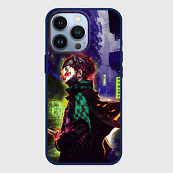 Чехол для iPhone 13 Pro Клинок, рассекающий демонов - Киберпанк, цвет: 3D-тёмно-синий