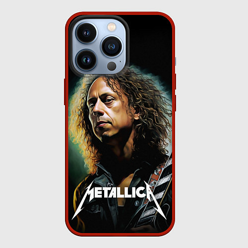 Чехол iPhone 13 Pro Гитарист Metallica Кирк Хэмметт / 3D-Красный – фото 1