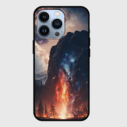 Чехол для iPhone 13 Pro Галактика как ночное небо над пейзажем, цвет: 3D-черный
