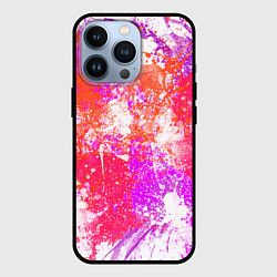 Чехол для iPhone 13 Pro Разбрызганная красная краска - светлый фон, цвет: 3D-черный