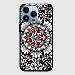 Чехол для iPhone 13 Pro Мандала: цветочный узор, цвет: 3D-черный