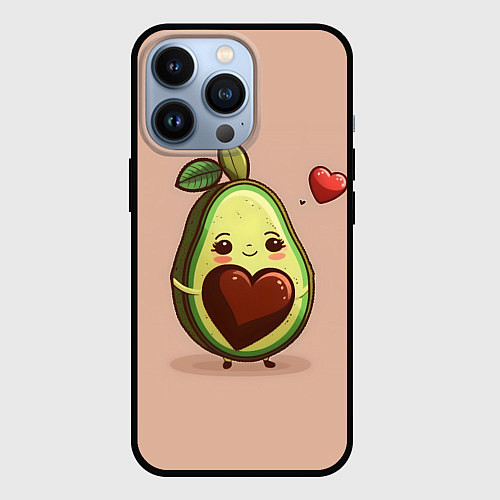 Чехол iPhone 13 Pro Влюбленная авокадо - парные / 3D-Черный – фото 1