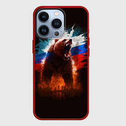 Чехол для iPhone 13 Pro Ярость Медведя, цвет: 3D-красный