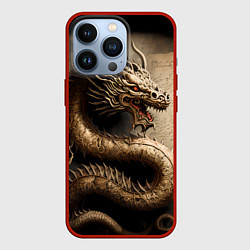Чехол для iPhone 13 Pro Китайский дракон с открытой пастью, цвет: 3D-красный