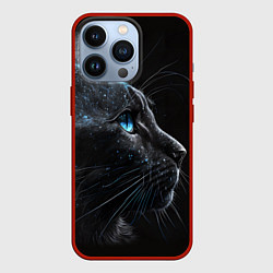 Чехол для iPhone 13 Pro Кошечка с голубыми глазками, цвет: 3D-красный