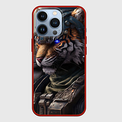 Чехол для iPhone 13 Pro Battle Tiger, цвет: 3D-красный
