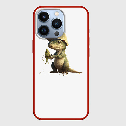 Чехол iPhone 13 Pro Baby T-Rex / 3D-Красный – фото 1